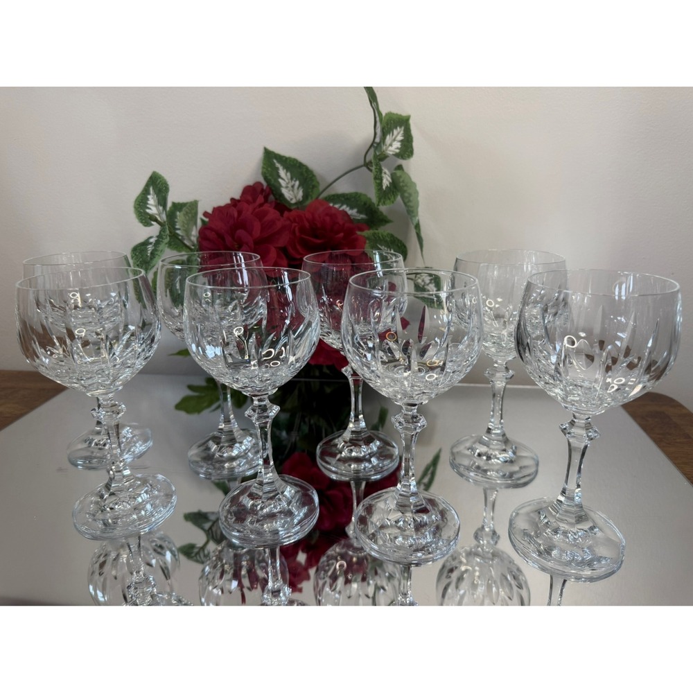 Vintage Schott‎ Zwiesel Gardone Lead Crystal Wine Glasses German Cut Crystal Set